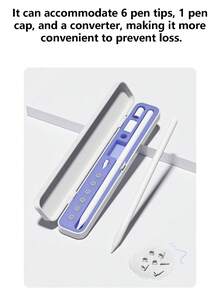 1pc Apple Pencil Storage Carrying Case, Suitable For Apple Pencil 1st/2nd Generation, Storage Holder With Cap, Fashion Design, Durable Protection, Compact & Portable, For IPad Tablet Pen (Pencil & Accessories Not Included) - Multicolor - View 4