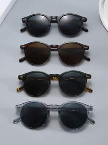 1pc Women's Round Frame Rivet Retro Fashion Fashion Glasses, Suitable For Daily, Vacation, Beach Use