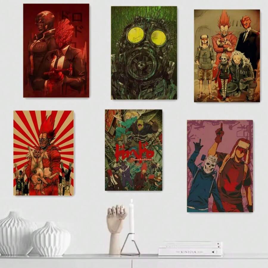 1 pieza Pintura en lienzo con imagen vintage de Dorohedoro, el clásico dibujo animado, para decoración de habitación o dormitorio, sin marco