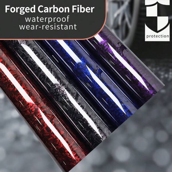 High Gloss Black Red Purple Blue Forged Carbon Fiber Stickers For The Car Decal Vinyl Wrap Film Wrapping Sticker Car Body Films