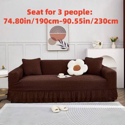 واحدة قطعة غطاء أريكة من الشيفون والفقاعات ، موحد اللون ، طراز بسيط ، جميع المواسم ، مقاوم للحيوانات الأليفة