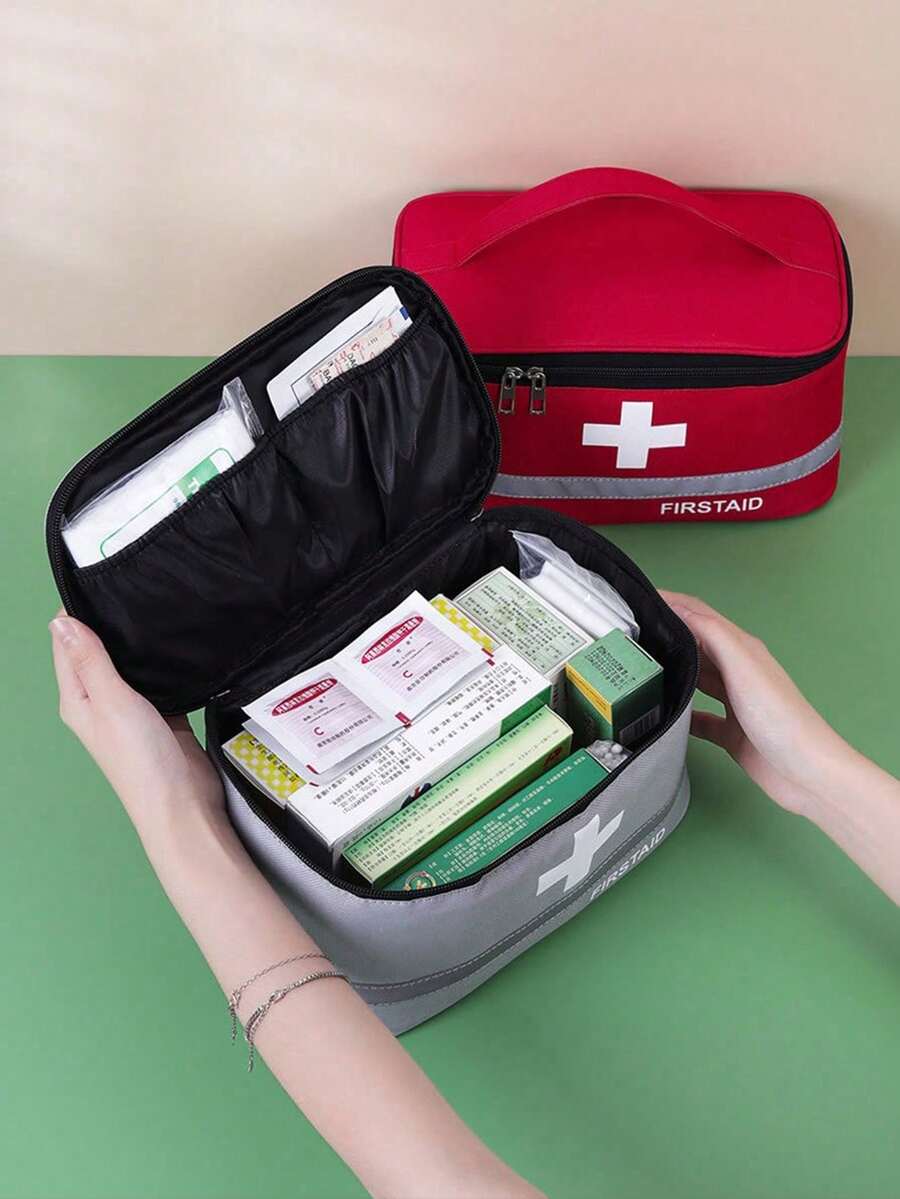 1pc Portable Medical Bag For Travel, Outdoor Storage, Health Bag, Medicine Box For Travel, Home Medicine, Home Fabric Medicine Box - 彩色 - 查看 1