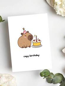 1 tấm thiệp sinh nhật Capybara, giấy chất lượng cao có phong bì – Thiệp chúc mừng chơi chữ vui nhộn dành cho người yêu động vật – Thiệp sinh nhật dễ thương dành cho anh ấy, cô ấy, gia đình hoặc bạn bè - Nhiều màu - Xem 6