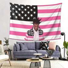 1 pezzo Bandiera americana rossa, stampa di rapper, in poliestere, per appendere alla parete, impermeabile, decorazione per soggiorno, camera da letto, ufficio, festa, regalo imperdibile