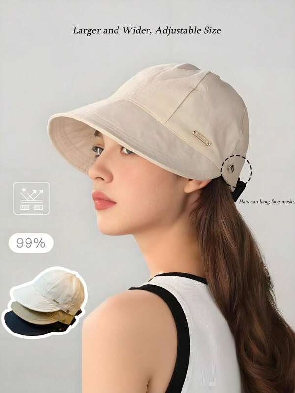 3 pièces/1 pièce Casquette de baseball de protection solaire rapide à séchage pour femmes avec visière, chapeau d'été pour le golf, la plage, convient pour les vacances, la plage, les cadeaux, les queues de cheval - pliable - chapeau de soleil séchage rapide d'été plage extérieur - casquette de baseball de protection UV, tissu ultra-léger, ultra-léger