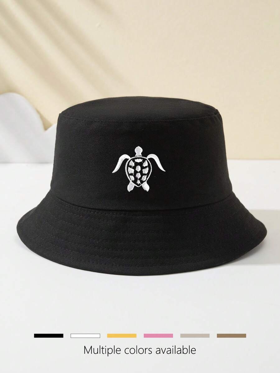 1 件女士刺绣海龟渔夫帽，户外运动旅行海滩必备，透气时尚百搭太阳帽，节日礼物 - A - 查看 1