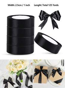 125 Yards/1 Inch Single-Sided 31-Color Solid Color Satin Ribbon Set, 125 Yards/1 Inch Wide Per Roll, Various Ribbons Suitable For Gift Wrapping, Christmas, Weddings, Parties, Flower Decorations