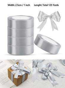 125 Yards/1 Inch Single-Sided 31-Color Solid Color Satin Ribbon Set, 125 Yards/1 Inch Wide Per Roll, Various Ribbons Suitable For Gift Wrapping, Christmas, Weddings, Parties, Flower Decorations