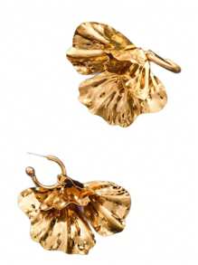 Boucles d'oreilles ZAA en feuille de ginkgo, boucles d'oreilles en forme d'éventail en feuille de ginkgo doré rétro, de tempérament de niche, polyvalentes, élégantes et raffinées en tant qu'accessoires d'oreille