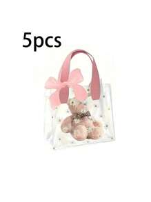 1 pieza, Bolsas de tote transparentes con estampado de margaritas Mini, Bolsas de regalo de PVC, Bolsas de tote con patrón de margaritas lindas, Bolsas de embalaje de regalo, Apropiado para regalos de boda, promociones, pequeños negocios, bolsas de compras, bolsas de fiesta, bolsas de regalo de fiesta de cumpleaños de boda, bolsas de embalaje de alimentos