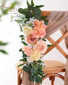 Artificial Flowers Combo, Champagne Silk Roses, Peonies, Dahlias With Stems For DIY Wedding Bouquets, Baby Shower, Table Centerpieces, Home Decor, Fake Floral Arrangements, Party Decorations - 香檳色 - 查看 3
