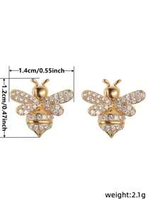 1 Paar wunderschöne Kubikzirkonia Bienen Ohrstecker für Frauen, geeignet für Hochzeit, Verlobung, Jahrestag, Party, Schmuck, Valentinstag Geschenk
