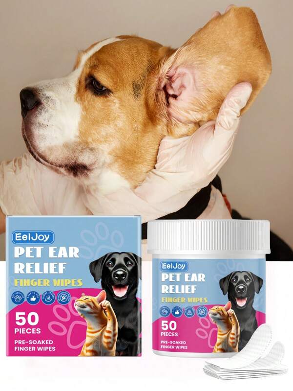 1 pieza Toallitas limpiadoras de orejas para mascotas, fórmula suave a base de plantas que limpia el cerumen y calma las orejas sensibles de las mascotas