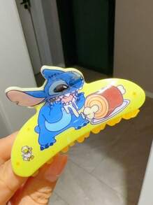 Disney 1 pièce Pinces à cheveux en acrylique style mignon dessin animé Stitch pour queue de cheval, accessoire de mode pour cheveux, accessoire de cheveux élégant