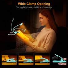 Local Delivery--19 LED Rechargeable Book Light For Reading In Bed With Memory Function- Eye Caring 3 Color Temperatures,Dimming Brightness,80 Hrs Runtime Lightweight Clip On Light For Book Lovers - 藍色 - 查看 6