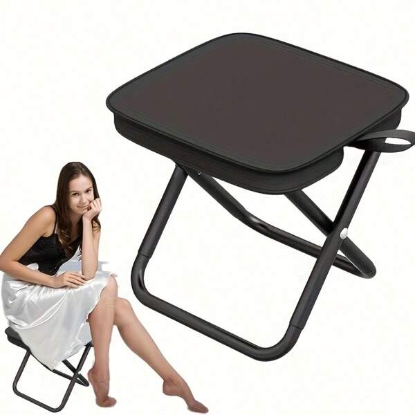 1pc Portable Foldable Iron Chair, Square, 264.55 Lbs Capacity, Outdoor Camping, Fishing, Picnic Chair, Durable For Teenagers, Adults And Travelers, Suitable For Hiking, Picnicking, Fishing, Gift For Outdoor Enthusiasts