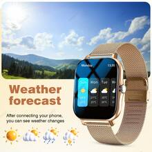 MixtataDi Smart Watch,Multifunctional Sports Smartwatch, Wireless Calls/Wireless Music, Message Notification,Customizable Watch Faces, Multiple Sports Modes, Compatible With Android,Unisexo - Dây đeo đôi bằng vàng - Xem 7