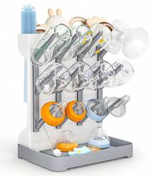 Oaoleer 1 Set Baby Bottle Drying Rack: Space Saving Vertical Bottle Dryer Holder - Baby Accessories Storage Stand Organize Brushes Pacifiers On Countertop