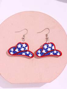 1 par de aretes con colgante personalizado estilo bandera de EE. UU. de diseño de alta gama para uso diario, fiestas festivas, 4 de julio