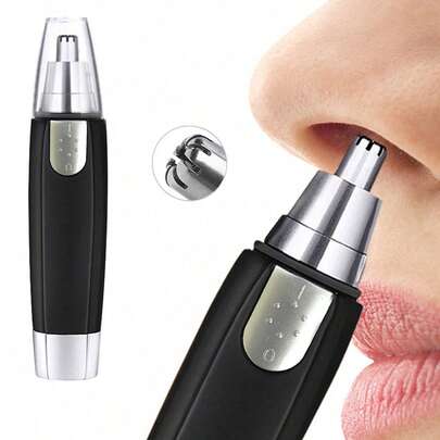 男女通用防水鼻毛修剪器 - 双刀片和静音马达，无痛去除耳毛和面部毛发