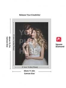 定制 5D DIY 钻石画套装,尺寸可选 - 个性化您的照片、圆形钻石、亚克力工艺、独特的定制照片礼物 - 非常适合家居装饰和情人节 - 彩色 - 查看 21