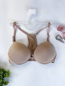 Swim Bra With Underwire Padded Adjustable Straps No Marks Wear With Tank Top Intimate Fashion Lingerie Night Line Promotion - Màu nâu Sô-cô-la - Xem 4