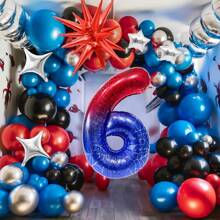 40 Inch Spider Theme Number 0-9 Foil Balloon Birthday Graduation Season New Year's Anniversary Party Decoration ﻿