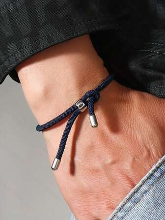 1 stuk verstelbare heren nylon touw gelukskleur armband, unisex koppel armband geschikt voor dagelijks gebruik en cadeau