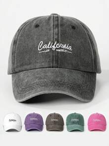 1 Mũ lưỡi trai thêu họa tiết California Sweet Coast đã giặt, có thể điều chỉnh, dùng ngoài trời, chống nắng, thích hợp cho du lịch mùa xuân/thu, đi biển, unisex, phong cách Y2K - nghề thêu - Xem 13