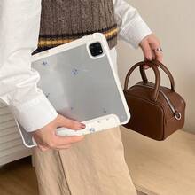 DANYCASE Flower Pattern Protective Case, Compatible With IPad A16 2025, Air 11/13, M2/M3, Pro 11/13, M4 2024, Air 4/5/10th Gen 10.9", Pro 11th Gen 9th Gen 8th Gen 7th Gen 10.2", Pro 12.9th Gen 4th Gen 5th Gen 6th Gen, Transparent Back Cover Y-Fold Protective Case