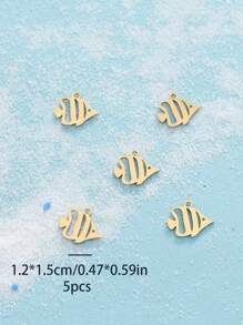 5/10pcs Stainless Steel Beach Ocean Vacation Style Starfish, Octopus, Shells, Sea Fish, Conch, Whales, Fashionable Bracelets, Necklaces, DIY Accessories And Pendants Featuring Marine Animals