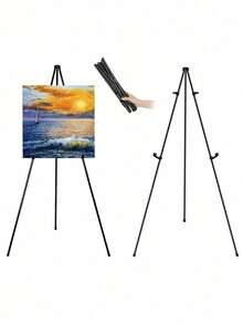 1pc 63" Easel Stand For Wedding Sign,Iron Folding Easel Display Stand,Welcome Poster Stand,Collapsible Tripod Design,Display Easel Stand With Storage Bag,Foldable Portable Ground Easel,Wedding Photo Frame KT Board Advertising Floor Stand,Portable Display Stand - Multicolor - View 7