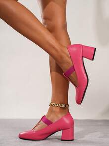 Women's Slip-On Pointed Toe Fashion High Heels, Suitable For All Seasons - Orange - View 7