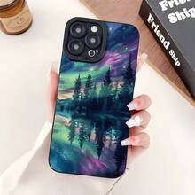 Northern Lights Aurora Breathtaking View Aesthetic All-Inclusive Shockproof Phone Case, Stylish And Durable TPU Mobile Phone Protective Cover, Compatible With IPhone 11/12/13/14/15/16 Pro Plus Pro Max - Black - View 5