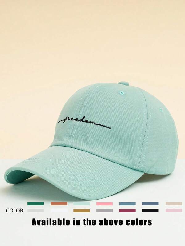 1pc Embroidered "Freedom" Baseball Cap, Outdoor Sun-Protection Casual Hat Suitable For Boys, Girls, Spring/Autumn Travel, Beach, Vacation