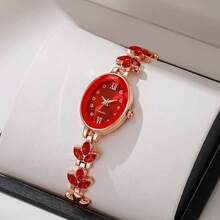 Women's Elegant Oval Shell Quartz Bracelet Watch, A Surprise Gift For Mom, Luxury Present For Her