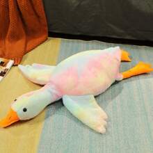Cuscino peluche oca, morbido e soffice cuscino di animale riempito di cigno, regalo per bambini e amici. 1 pezzo (Bianco 50cm)