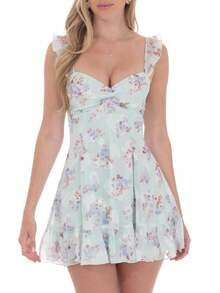 Women Graduation Corset Mini Dress Backless Tie Up A Line Short Dresses For Graduation Grad Party - 綠色 - 查看 1
