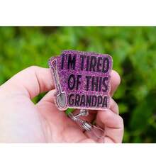 1PC Funny Words Badge Reel Retractable, Novelty Cute Badge Clip With Swivel Alligator Clip For Nurses, Teachers And Office Workers School Supplies, Back To School