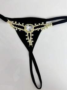 Novo Acessório de Corrente Corporal Sexy Ajustável com Gema Quadrada Oca Cintilante de Luxo Para Mulheres