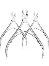3 Stücke/1 Stück klassischer Nagelknipser Set aus Edelstahl, präzises Trimmen von Finger- und Fußnägeln, gebogene Klingenränder, professionelle Nagelhautschere, geruchslose Nagelpflegewerkzeuge (Silber), Nagelbedarf, Nagelwerkzeuge, Nail Art Werkzeuge, Schulanfang, Nägel, Nagelwerkzeuge für Aufkleber-Nägel, Maniküre-Pediküre-Werkzeuge