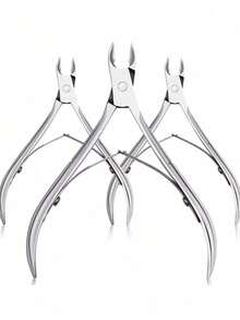 3 st/1 st klassisk nagelklippare i rostfritt stål, precis trimning av finger- och tånaglar, böjd bladkant, professionell nagelbandsklippare, luktfria nagelvårdsverktyg (silver), nageltillbehör, nagelverktyg, nagelkonstverktyg, skolstart, naglar, nagelverktyg för press-on-naglar, manikyr- och pedikyrverktyg - Silver - Visa 2