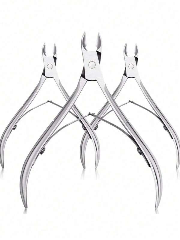 3 Pcs/1 Pc Classic Stainless Steel Nail Clipper Set, Precise Trimming Finger & Toe Nails, Curved Blade Edge, Professional Cuticle Nipper, Odorless Nail Care Tools (Silver),Nail Supplies,Nail Tools,Nail Art Tools,Back To School,Nails,Nail Tools For Press On Nails,Manicure Pedicure Tools