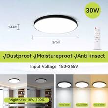 Alexa LED Ceiling Light, RGB Bluetooth Remote Control Tuya Smart Home Decoration Pendant Lamp, Bluetooth Dimmable LED Lamp For Living Room, Bedroom, Bathroom, Balcony, Dining Room, Kitchen, Closet, Display Cabinet, Study, Corridor, Restaurant, Clothing Store, Bar - Ceiling Light With Remote Control - View 16