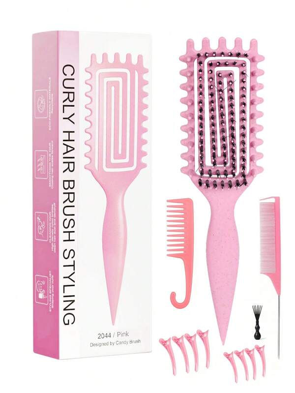 Curl Defining Brush,2025 Vented Hair Brush For Detangling Styling,Curl Brush For Curly Hair Wet,Shaping And Defining Curls For Women Less Pulling Gift For Women