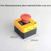 4 botones de parada de emergencia con contactor tipo hongo para controlar arrancadores electromagnéticos, relés de protección y otros circuitos de control automático, brindando protección integral para todo tipo de circuitos. - Amarillo y negro - Ver 5