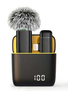 SIYAA 专业无线领夹式麦克风，具备自动配对技术、24小时充电盒和双重降噪功能 | 即插即用领夹式麦克风，兼容和PC，非常适合采访、ASMR、在线课程、Vlog、直播等应用场景。 - Lightning - 查看 14