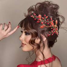 1 Stück farbige Kristall Braut Haarzubehör für Frauen, elegantes Haarband Kopfschmuck für Hochzeitskleid, handgemachter Haarreifen, geeignet für Hochzeit, Verlobung, Abschlussball