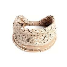 4条装复古佩斯利花纹发带，女士彩色头巾，运动吸汗带，瑜伽发饰，波西米亚风女士围巾，女士发带 - 彩色 - 查看 4