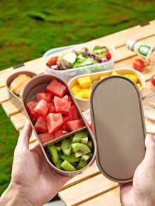 WORTHBUY Portable Lunch Box Student Office Worker Bento Box Salad Fruit Food Contanier With Compartment Keeping Box